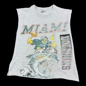 Vintage 90s Signal Sports Miami Dolphins Dan Marino Cropped Tank Top Men's M
